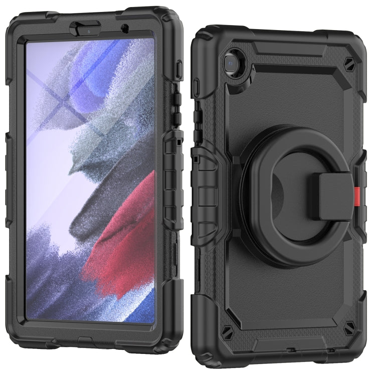 For Samsung Galaxy Tab A7 Lite Bracelet Holder Silicone + PC Tablet Case(Black) - Tab A7 Lite T220 / T225 by buy2fix | Online Shopping UK | buy2fix