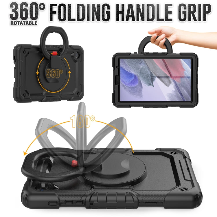 For Samsung Galaxy Tab A7 Lite Bracelet Holder Silicone + PC Tablet Case(Black) - Tab A7 Lite T220 / T225 by buy2fix | Online Shopping UK | buy2fix
