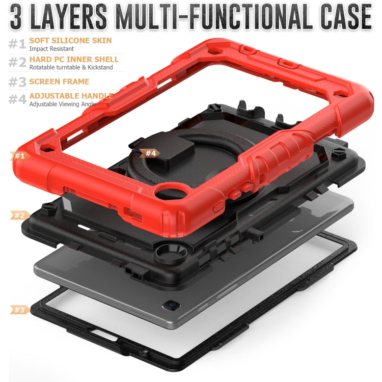 For Samsung Galaxy Tab A7 Lite Bracelet Holder Silicone + PC Tablet Case(Red) - Tab A7 Lite T220 / T225 by buy2fix | Online Shopping UK | buy2fix