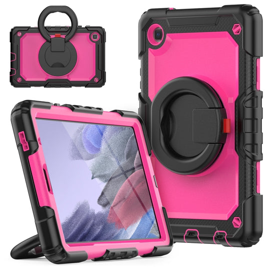 For Samsung Galaxy Tab A7 Lite Bracelet Holder Silicone + PC Tablet Case(Rose Red) - Tab A7 Lite T220 / T225 by buy2fix | Online Shopping UK | buy2fix