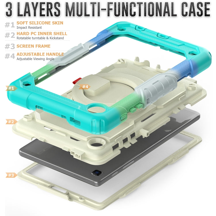 For Samsung Galaxy Tab A7 Lite Bracelet Holder Silicone + PC Tablet Case(Colorful Blue) - Tab A7 Lite T220 / T225 by buy2fix | Online Shopping UK | buy2fix