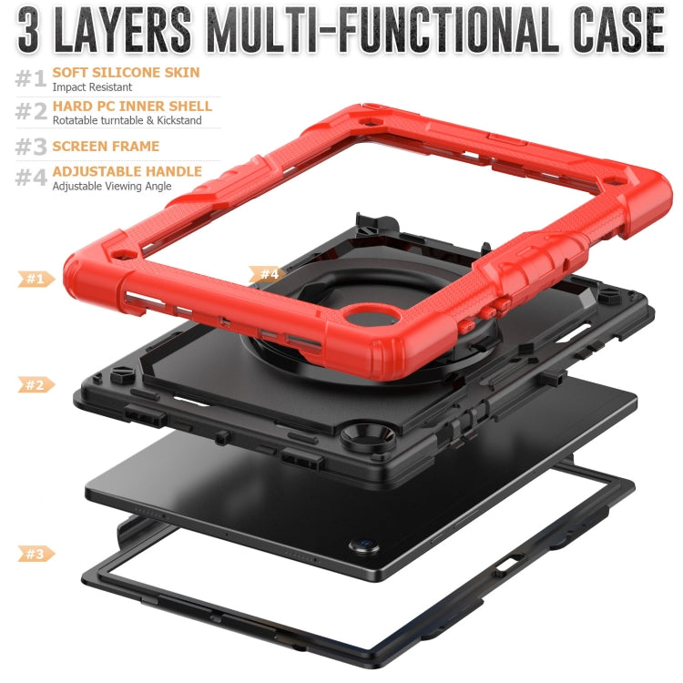 For Samsung Galaxy Galaxy Tab A8 Bracelet Holder Silicone + PC Tablet Case(Red) - Other Galaxy Tab PC by buy2fix | Online Shopping UK | buy2fix