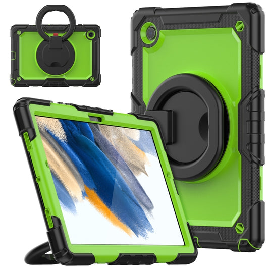 For Samsung Galaxy Galaxy Tab A8 Bracelet Holder Silicone + PC Tablet Case(Yellow Green) - Other Galaxy Tab PC by buy2fix | Online Shopping UK | buy2fix