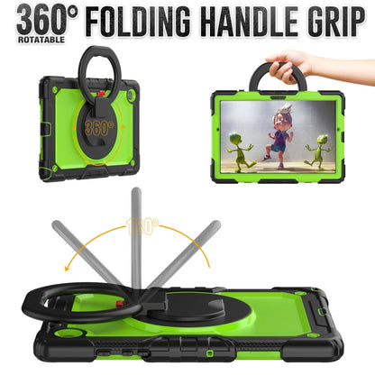 For Samsung Galaxy Galaxy Tab A8 Bracelet Holder Silicone + PC Tablet Case(Yellow Green) - Other Galaxy Tab PC by buy2fix | Online Shopping UK | buy2fix