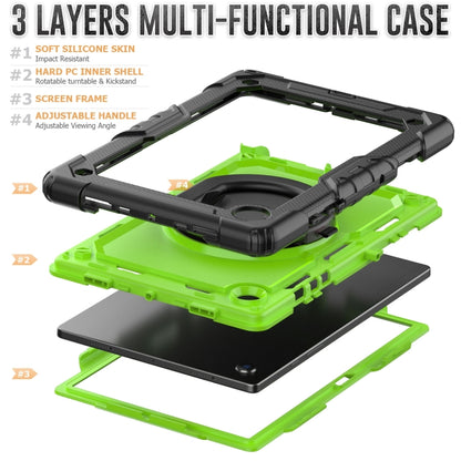 For Samsung Galaxy Galaxy Tab A8 Bracelet Holder Silicone + PC Tablet Case(Yellow Green) - Other Galaxy Tab PC by buy2fix | Online Shopping UK | buy2fix