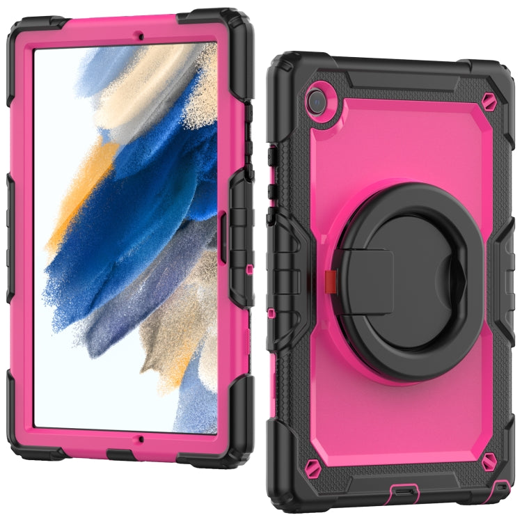For Samsung Galaxy Galaxy Tab A8 Bracelet Holder Silicone + PC Tablet Case(Rose Red) - Other Galaxy Tab PC by buy2fix | Online Shopping UK | buy2fix