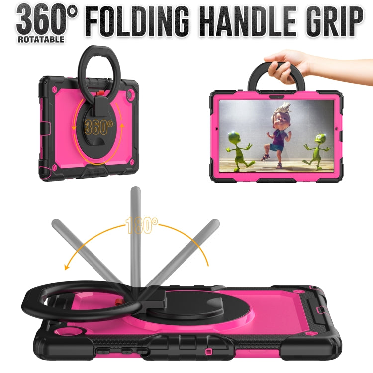 For Samsung Galaxy Galaxy Tab A8 Bracelet Holder Silicone + PC Tablet Case(Rose Red) - Other Galaxy Tab PC by buy2fix | Online Shopping UK | buy2fix