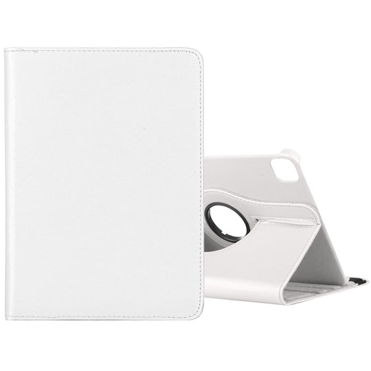 For iPad Air 13 2024 / iPad Pro 12.9 2022 / 2021 / 2020 Litchi Texture Horizontal Flip 360 Degrees Rotation Leather Tablet Case with Holder(White)