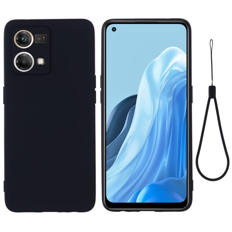 For OPPO Reno 7 4G Global/F21 Pro 4G Pure Color Liquid Silicone Shockproof Full Coverage Phone Case(Black) by buy2fix