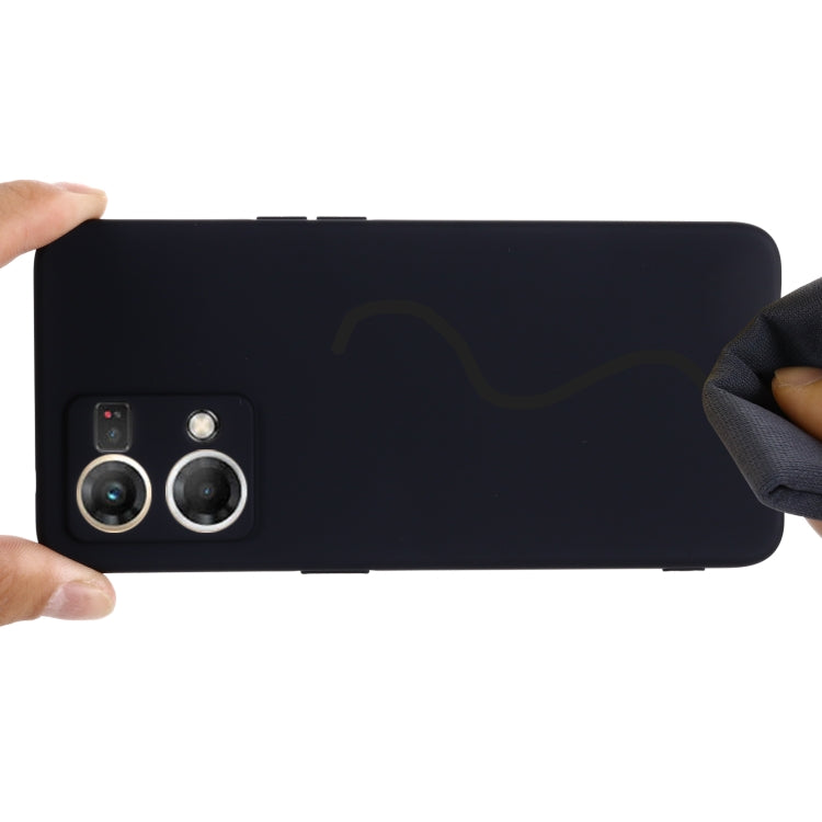 For OPPO Reno 7 4G Global/F21 Pro 4G Pure Color Liquid Silicone Shockproof Full Coverage Phone Case(Black) by buy2fix
