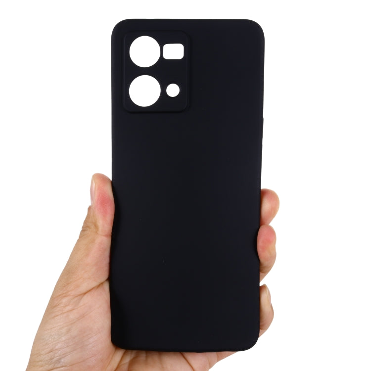 For OPPO Reno 7 4G Global/F21 Pro 4G Pure Color Liquid Silicone Shockproof Full Coverage Phone Case(Black) by buy2fix