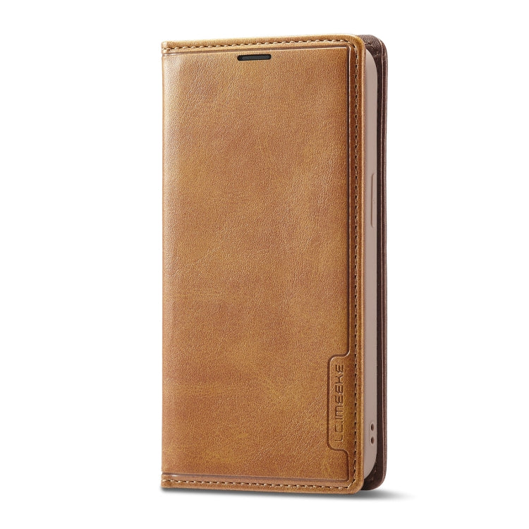 For iPhone 14 Pro Max LC.IMEEKE LC-001 Color Matching Frosted Leather Phone Case (Brown) - iPhone 14 Pro Max Cases by LC.IMEEKE | Online Shopping UK | buy2fix