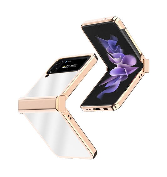 For Samsung Galaxy Z Flip4 Electroplating Mirror Hinge Phone Case(Rose Gold) - Galaxy Z Flip4 5G Cases by buy2fix | Online Shopping UK | buy2fix