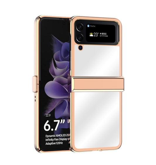 For Samsung Galaxy Z Flip4 Electroplating Mirror Hinge Phone Case(Rose Gold) - Galaxy Z Flip4 5G Cases by buy2fix | Online Shopping UK | buy2fix