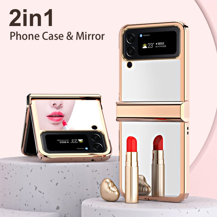 For Samsung Galaxy Z Flip4 Electroplating Mirror Hinge Phone Case(Rose Gold) - Galaxy Z Flip4 5G Cases by buy2fix | Online Shopping UK | buy2fix