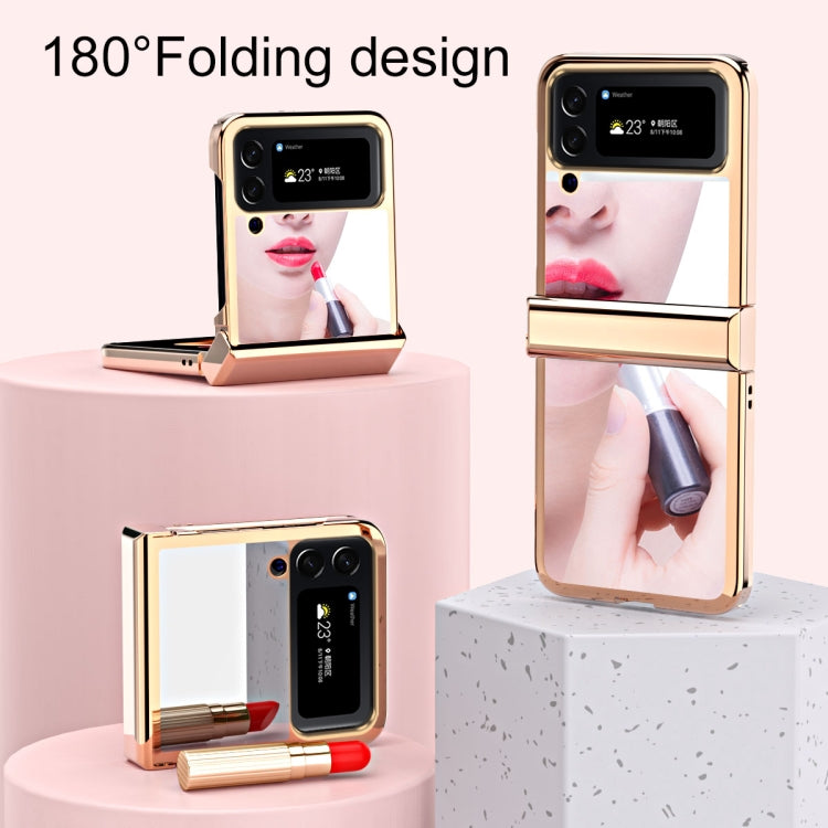 For Samsung Galaxy Z Flip4 Electroplating Mirror Hinge Phone Case(Rose Gold) - Galaxy Z Flip4 5G Cases by buy2fix | Online Shopping UK | buy2fix
