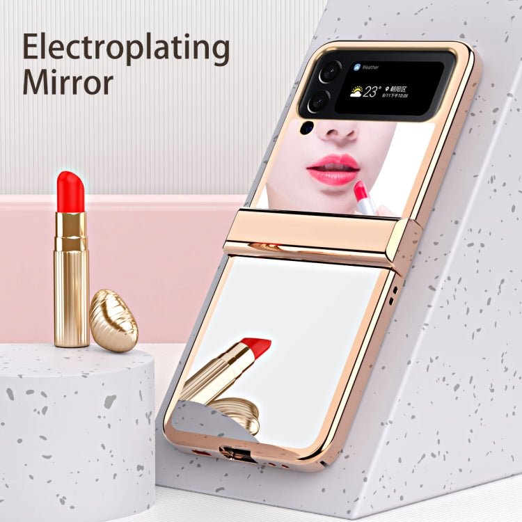 For Samsung Galaxy Z Flip4 Electroplating Mirror Hinge Phone Case(Rose Gold) - Galaxy Z Flip4 5G Cases by buy2fix | Online Shopping UK | buy2fix