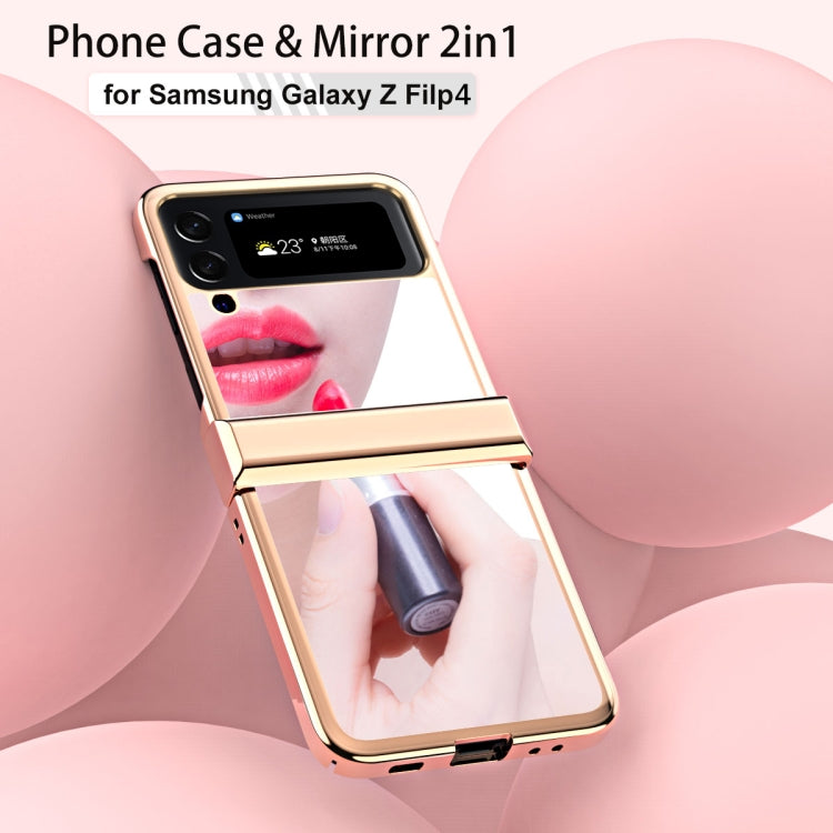 For Samsung Galaxy Z Flip4 Electroplating Mirror Hinge Phone Case(Rose Gold) - Galaxy Z Flip4 5G Cases by buy2fix | Online Shopping UK | buy2fix