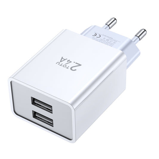 TOTU Joe Series Dual USB Ports Travel Charger, Plug Type:EU Plug(White) - USB Charger by TOTUDESIGN | Online Shopping UK | buy2fix