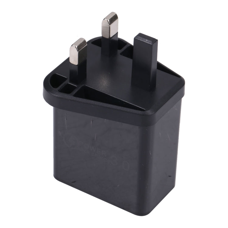 AR-2025 4 in 1 QC3.0 PD20W 3xUSB + USB-C / Type-C Wall Travel Charger, UK Plug(Black) - USB Charger by buy2fix | Online Shopping UK | buy2fix