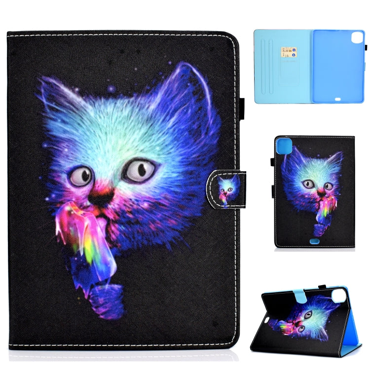 For iPad Pro 11 2020 Sewing Thread TPU Left and Right Flat Leather Tablet Case with Sleep Function & Card Slot & Buckle Anti-skid Strip and Pen Cover(Symphony) - iPad Pro 11 (2020) Cases by buy2fix | Online Shopping UK | buy2fix