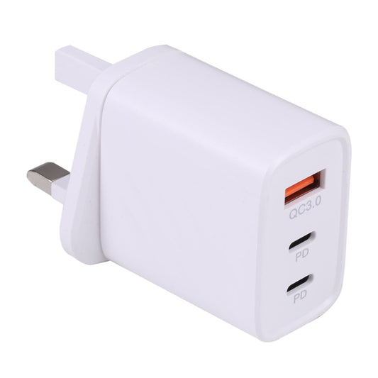 AR-892 3 in 1 QC3.0 PD20W USB + USB-C / Type-C Wall Travel Charger, Plug Type:UK Plug(White) - USB Charger by buy2fix | Online Shopping UK | buy2fix