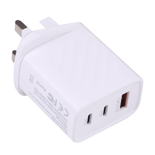 AR-892 3 in 1 QC3.0 PD20W USB + USB-C / Type-C Wall Travel Charger, Plug Type:UK Plug(White) - USB Charger by buy2fix | Online Shopping UK | buy2fix