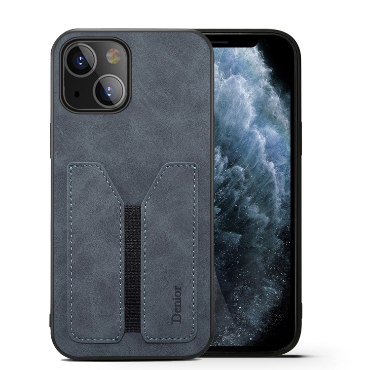For iPhone 13 mini Denior Elastic Card Slot PU + TPU Phone Case (Grey) - iPhone 13 mini Cases by Denior | Online Shopping UK | buy2fix