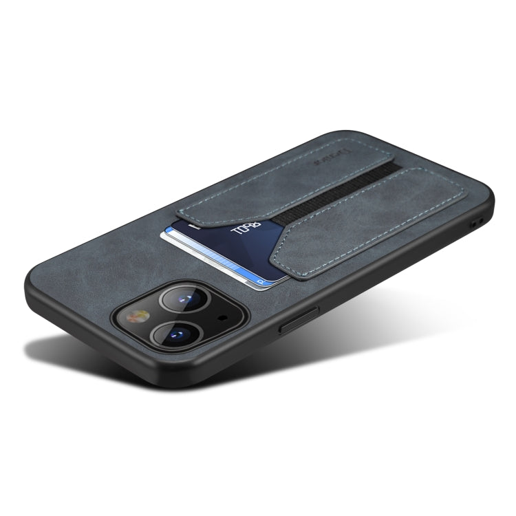 For iPhone 13 Denior Elastic Card Slot PU + TPU Phone Case(Grey) - iPhone 13 Cases by Denior | Online Shopping UK | buy2fix