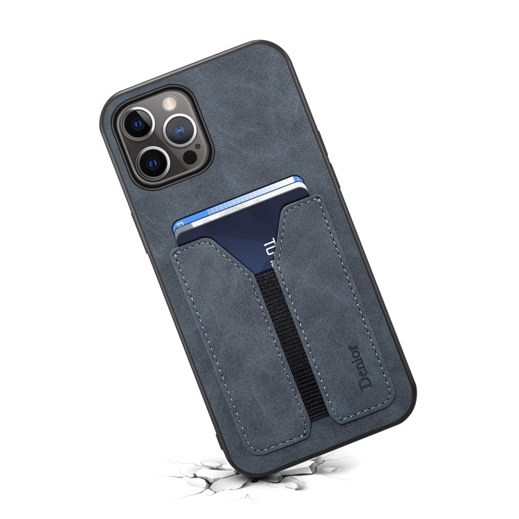 For iPhone 13 Pro Denior Elastic Card Slot PU + TPU Phone Case (Grey) - iPhone 13 Pro Cases by Denior | Online Shopping UK | buy2fix