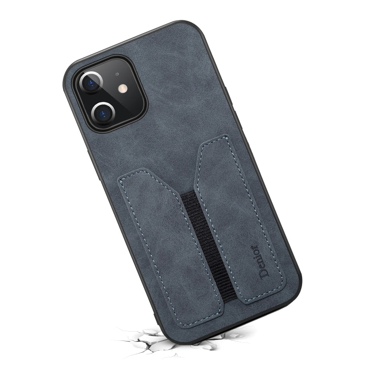 For iPhone 12 Denior Elastic Card Slot PU + TPU Phone Case(Grey) - iPhone 12 / 12 Pro Cases by Denior | Online Shopping UK | buy2fix