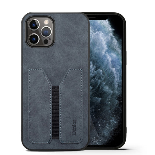 For iPhone 12 Pro Denior Elastic Card Slot PU + TPU Phone Case(Grey) - iPhone 12 / 12 Pro Cases by Denior | Online Shopping UK | buy2fix
