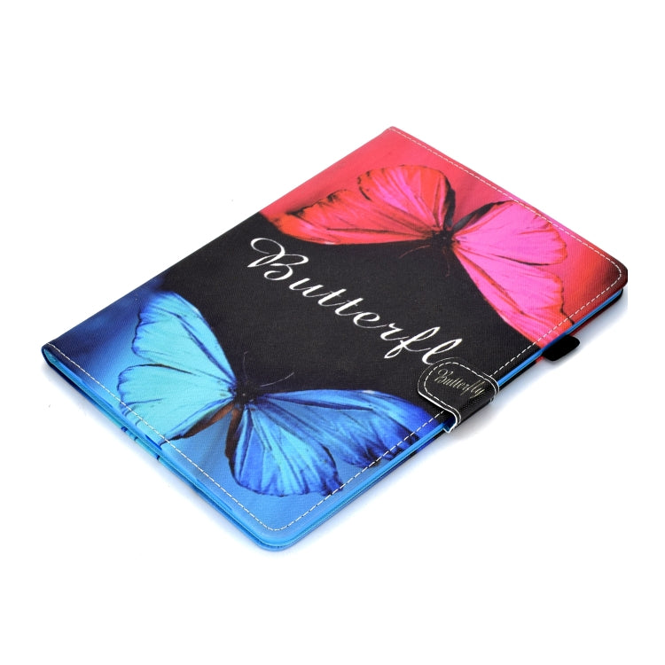 For iPad Pro 11 2020 Sewing Thread TPU Left and Right Flat Leather Tablet Case with Sleep Function & Card Slot & Buckle Anti-skid Strip and Pen Cover(Butterfly Love) - iPad Pro 11 (2020) Cases by buy2fix | Online Shopping UK | buy2fix