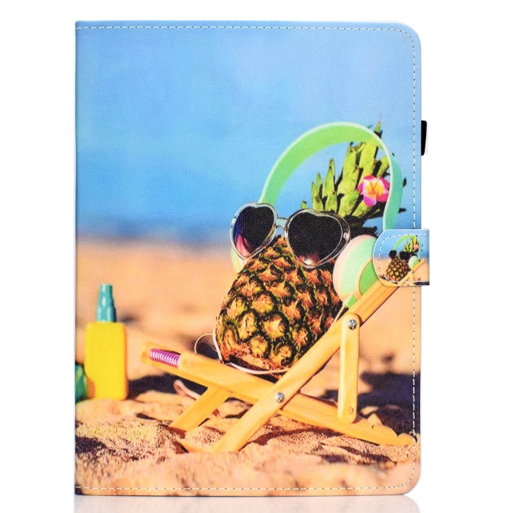 For iPad Pro 11 2020 Sewing Thread TPU Left and Right Flat Leather Tablet Case with Sleep Function & Card Slot & Buckle Anti-skid Strip and Pen Cover(Pineapple) - iPad Pro 11 (2020) Cases by buy2fix | Online Shopping UK | buy2fix