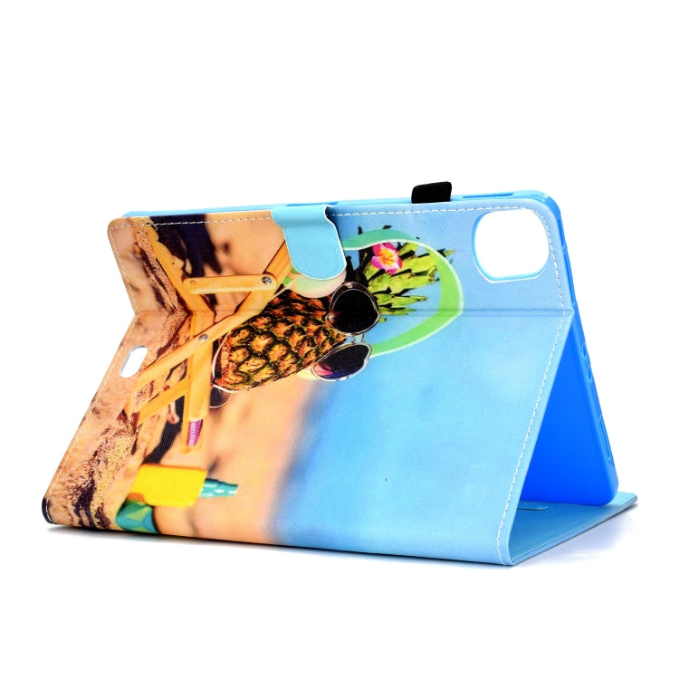 For iPad Pro 11 2020 Sewing Thread TPU Left and Right Flat Leather Tablet Case with Sleep Function & Card Slot & Buckle Anti-skid Strip and Pen Cover(Pineapple) - iPad Pro 11 (2020) Cases by buy2fix | Online Shopping UK | buy2fix