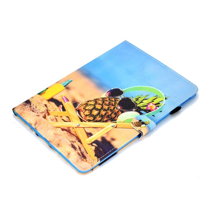 For iPad Pro 11 2020 Sewing Thread TPU Left and Right Flat Leather Tablet Case with Sleep Function & Card Slot & Buckle Anti-skid Strip and Pen Cover(Pineapple) - iPad Pro 11 (2020) Cases by buy2fix | Online Shopping UK | buy2fix