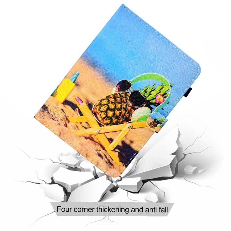 For iPad Pro 11 2020 Sewing Thread TPU Left and Right Flat Leather Tablet Case with Sleep Function & Card Slot & Buckle Anti-skid Strip and Pen Cover(Pineapple) - iPad Pro 11 (2020) Cases by buy2fix | Online Shopping UK | buy2fix