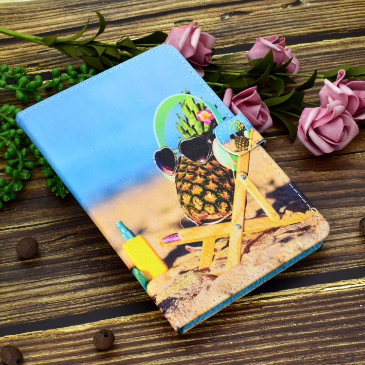 For iPad Pro 11 2020 Sewing Thread TPU Left and Right Flat Leather Tablet Case with Sleep Function & Card Slot & Buckle Anti-skid Strip and Pen Cover(Pineapple) - iPad Pro 11 (2020) Cases by buy2fix | Online Shopping UK | buy2fix