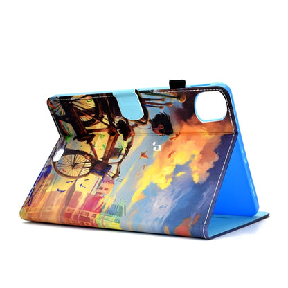 For iPad Pro 11 2020 Sewing Thread TPU Left and Right Flat Leather Tablet Case with Sleep Function & Card Slot & Buckle Anti-skid Strip and Pen Cover(Cycling Boy) - iPad Pro 11 (2020) Cases by buy2fix | Online Shopping UK | buy2fix