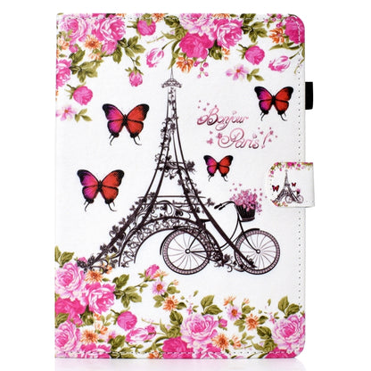 For iPad Pro 11 2020 Sewing Thread TPU Left and Right Flat Leather Tablet Case with Sleep Function & Card Slot & Buckle Anti-skid Strip and Pen Cover(Flower Tower) - iPad Pro 11 (2020) Cases by buy2fix | Online Shopping UK | buy2fix