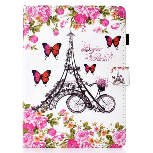 For iPad Pro 11 2020 Sewing Thread TPU Left and Right Flat Leather Tablet Case with Sleep Function & Card Slot & Buckle Anti-skid Strip and Pen Cover(Flower Tower) - iPad Pro 11 (2020) Cases by buy2fix | Online Shopping UK | buy2fix