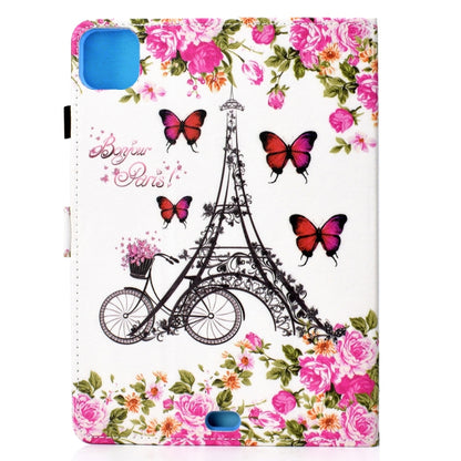 For iPad Pro 11 2020 Sewing Thread TPU Left and Right Flat Leather Tablet Case with Sleep Function & Card Slot & Buckle Anti-skid Strip and Pen Cover(Flower Tower) - iPad Pro 11 (2020) Cases by buy2fix | Online Shopping UK | buy2fix