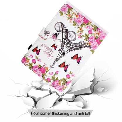 For iPad Pro 11 2020 Sewing Thread TPU Left and Right Flat Leather Tablet Case with Sleep Function & Card Slot & Buckle Anti-skid Strip and Pen Cover(Flower Tower) - iPad Pro 11 (2020) Cases by buy2fix | Online Shopping UK | buy2fix