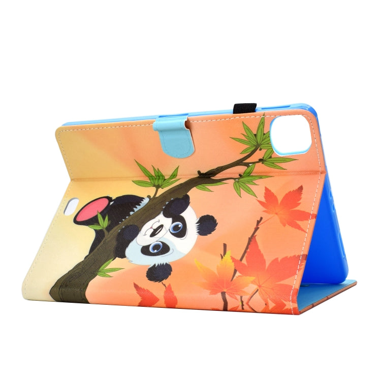 For iPad Pro 11 2020 Sewing Thread TPU Left and Right Flat Leather Tablet Case with Sleep Function & Card Slot & Buckle Anti-skid Strip and Pen Cover(Bamboo Bear) - iPad Pro 11 (2020) Cases by buy2fix | Online Shopping UK | buy2fix