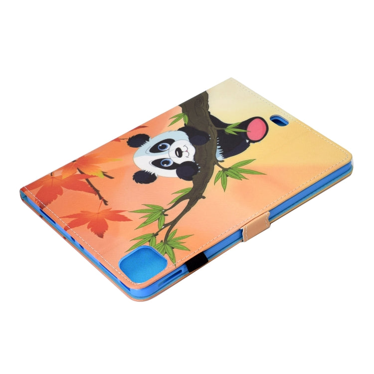 For iPad Pro 11 2020 Sewing Thread TPU Left and Right Flat Leather Tablet Case with Sleep Function & Card Slot & Buckle Anti-skid Strip and Pen Cover(Bamboo Bear) - iPad Pro 11 (2020) Cases by buy2fix | Online Shopping UK | buy2fix