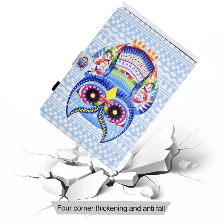 For iPad Pro 11 2020 Sewing Thread TPU Left and Right Flat Leather Tablet Case with Sleep Function & Card Slot & Buckle Anti-skid Strip and Pen Cover(Colored Owl) - iPad Pro 11 (2020) Cases by buy2fix | Online Shopping UK | buy2fix