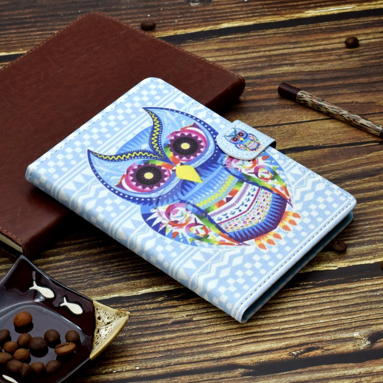 For iPad Pro 11 2020 Sewing Thread TPU Left and Right Flat Leather Tablet Case with Sleep Function & Card Slot & Buckle Anti-skid Strip and Pen Cover(Colored Owl) - iPad Pro 11 (2020) Cases by buy2fix | Online Shopping UK | buy2fix