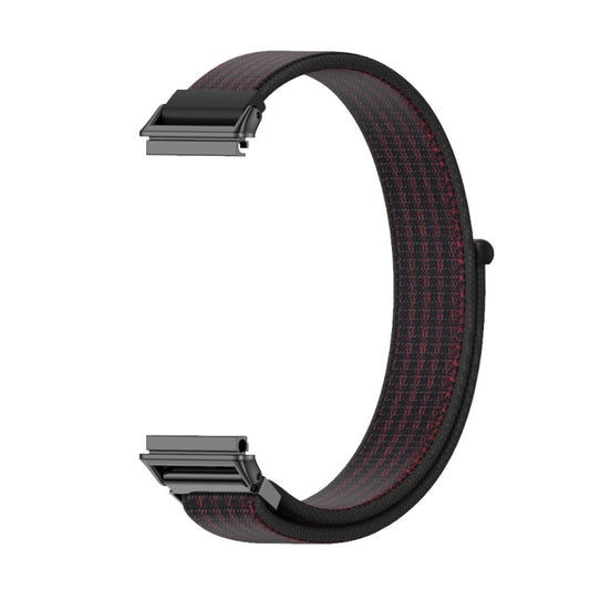 For Huawei Band 7 / 7 NFC Mijobs Breathable Nylon Watch Band(Black Red) - Watch Bands by MIJOBS | Online Shopping UK | buy2fix