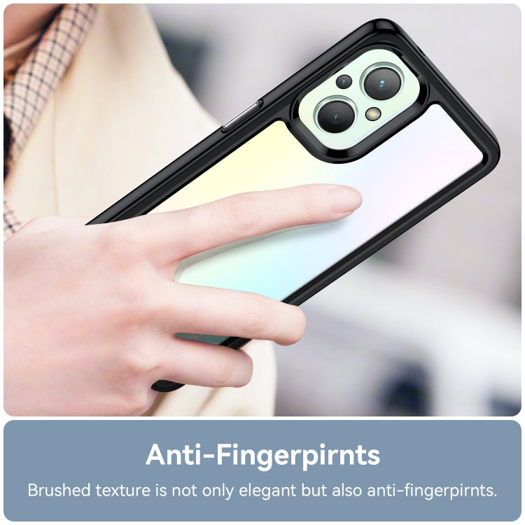 For OPPO Reno 7 Lite Colorful Series Acrylic + TPU Phone Case(Black) by buy2fix