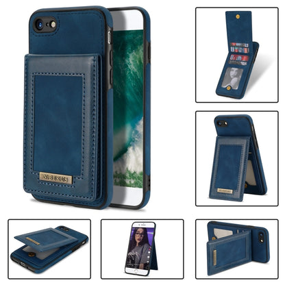 For iPhone SE 2022 / SE 2020 / 8 / 7 N.BEKUS Vertical Flip Card Slot RFID Phone Case(Blue) - iPhone SE 2022 / 2020 / 8 / 7 Cases by N.BEKUS | Online Shopping UK | buy2fix